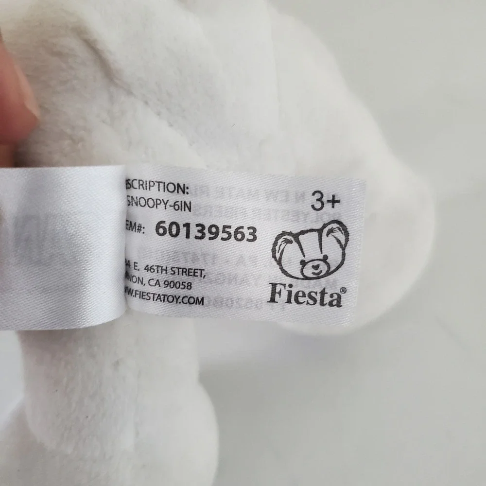 Fiesta Peanuts Snoopy Plush 6 Inch Stuffed Animal White Dog Red Collar 60139563